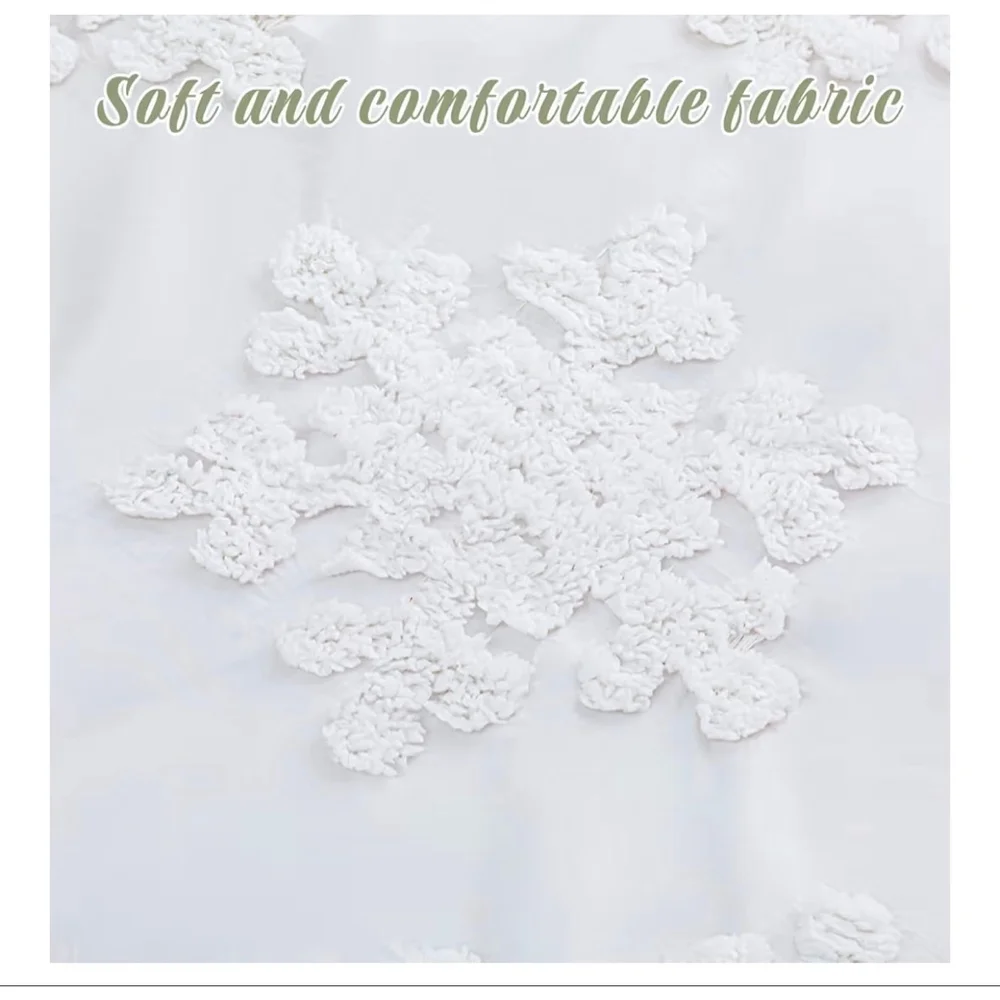 NEW 3 Pcs Winter Snowflake Full Comforter Cover Set 1 Duvet Shams zipper